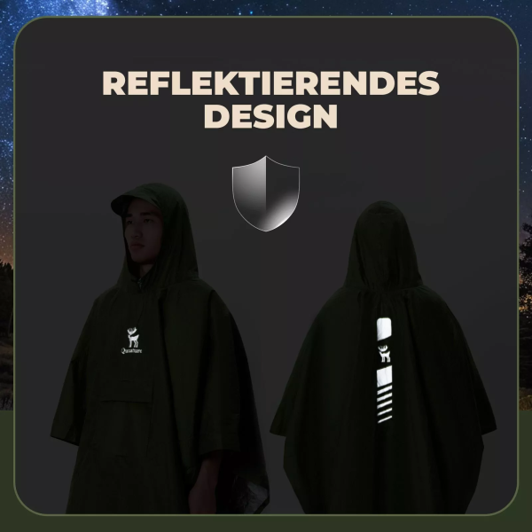 Qunature | Multifunktionaler Regenponcho – Wasserdichtes Regencape für Outdoor & Fahrrad